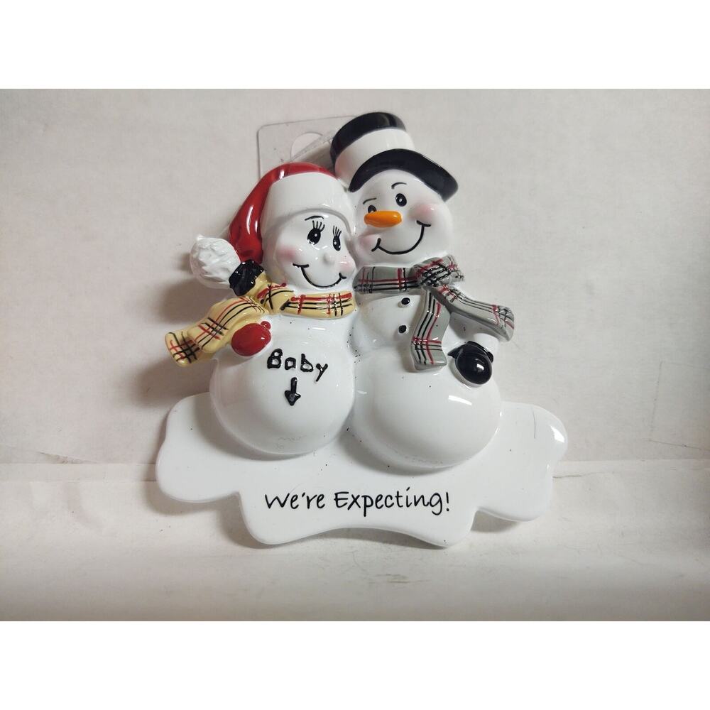 We're Expecting Snowman Ornament by PolarX